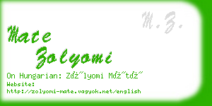 mate zolyomi business card